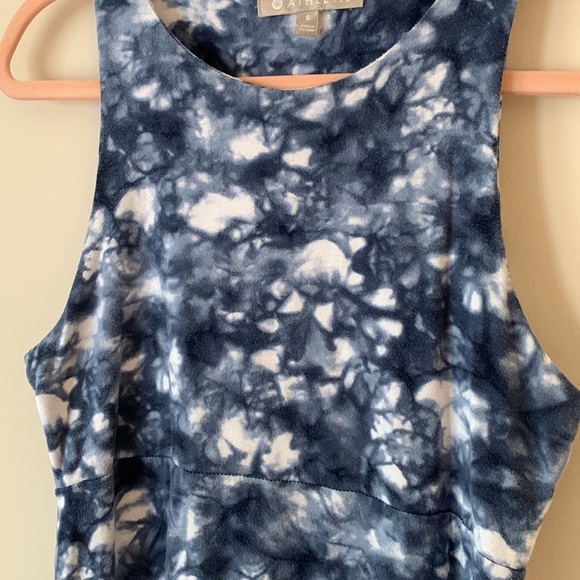 Athleta Santorini Rip Tide Sleeveless Fit & Flare Mini Dress Blue White Tie Dye - Picture 5 of 8